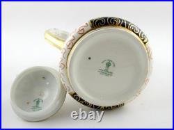 Royal Crown Derby Traditional Imari Coffee Pot with Lid Blue Panels Red Florals