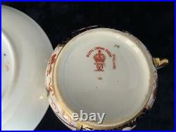 Royal Crown Derby Traditional Imari Demitasse Cup Saucer Dessert Plate c1906