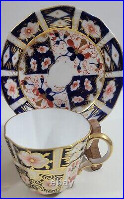 Royal Crown Derby Traditional Imari Flat Cup & Saucer Sets x 4