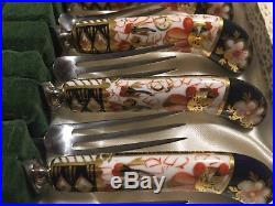 Royal Crown Derby Traditional Imari Fruit Fork & Knife Set