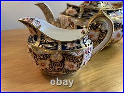 Royal Crown Derby Traditional Imari Pattern Teapot Set Creamer Sugar England