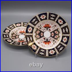 Royal Crown Derby Traditional Imari Rimmed Soup Bowl Pair 8 5/8
