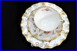 Royal Crown Derby Trio Royal Antoinette Cup Saucer Plate Bone China