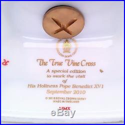 Royal Crown Derby'True Vine Cross' Commemorating Benedict XVI Papal Visit, 2010