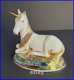 Royal Crown Derby Unicorn Bone China Paperweight Gold Stopper Limited Edition