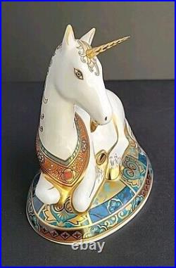 Royal Crown Derby Unicorn Bone China Paperweight Gold Stopper Limited Edition