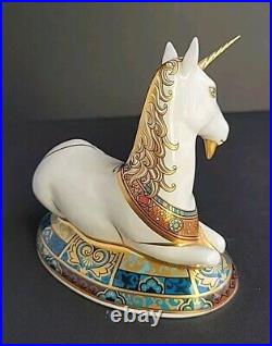 Royal Crown Derby Unicorn Bone China Paperweight Gold Stopper Limited Edition