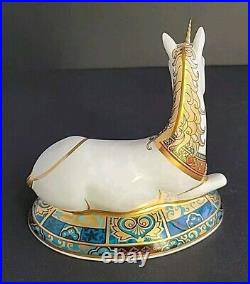 Royal Crown Derby Unicorn Bone China Paperweight Gold Stopper Limited Edition