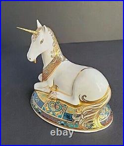 Royal Crown Derby Unicorn Bone China Paperweight Gold Stopper Limited Edition