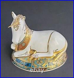 Royal Crown Derby Unicorn Bone China Paperweight Gold Stopper Limited Edition