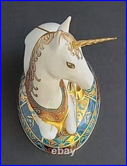 Royal Crown Derby Unicorn Bone China Paperweight Gold Stopper Limited Edition