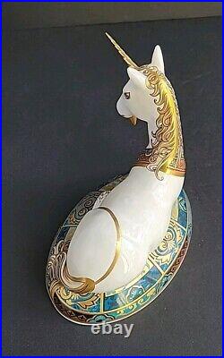 Royal Crown Derby Unicorn Bone China Paperweight Gold Stopper Limited Edition