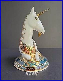 Royal Crown Derby Unicorn Bone China Paperweight Gold Stopper Limited Edition