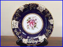 Royal Crown Derby VINE COBALT FLORAL Footed Cup & Saucer Set England