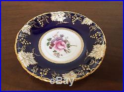 Royal Crown Derby VINE COBALT FLORAL Footed Cup & Saucer Set England