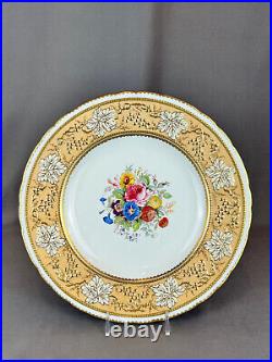 Royal Crown Derby VINE GOLDEN FAWN withFLORAL CENTER 10? Dinner Plate