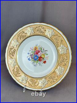 Royal Crown Derby VINE GOLDEN FAWN withFLORAL CENTER 10? Dinner Plate