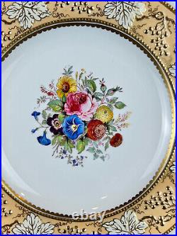 Royal Crown Derby VINE GOLDEN FAWN withFLORAL CENTER 10? Dinner Plate