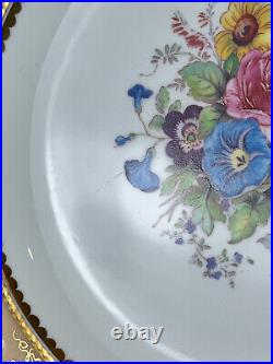 Royal Crown Derby VINE GOLDEN FAWN withFLORAL CENTER 10? Dinner Plate