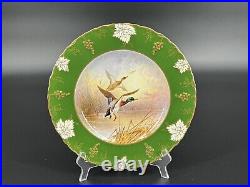 Royal Crown Derby VINE GREEN Cabinet Plate, Hand Painted MALLARD Donald Birbeck