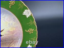 Royal Crown Derby VINE GREEN Cabinet Plate, Hand Painted MALLARD Donald Birbeck