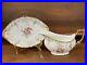 Royal-Crown-Derby-VINE-Pattern-Garnett-Floral-Center-Gravy-Boat-Underplate-A879-01-risr