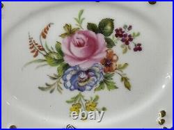 Royal Crown Derby VINE Pattern Garnett Floral Center Gravy Boat Underplate A879