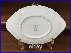 Royal Crown Derby VINE Pattern Garnett Floral Center Gravy Boat Underplate A879