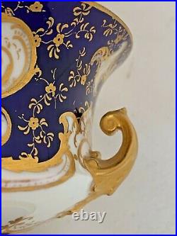 Royal Crown Derby Vase Cobalt Blue Background Vase LID Missing