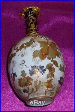 Royal Crown Derby Vase Cobalt Gold Encrusted Hand Painted Flowers With Jewels