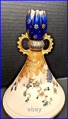 Royal Crown Derby Vase Hand Painted Colbalt & Gold Imari Colors 1891