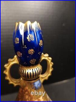 Royal Crown Derby Vase Hand Painted Colbalt & Gold Imari Colors 1891