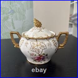 Royal Crown Derby Vine, Florals Sugar Bowl, 3 Tall with Lid