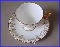 Royal Crown Derby Vine Gold Footed Demitasse Cups & Saucers, Set of (6)