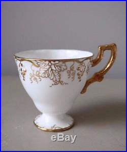 Royal Crown Derby Vine Gold Footed Demitasse Cups & Saucers, Set of (6)