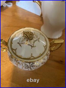 Royal Crown Derby Vine Gold One Coffee Pot, Sugar Bowl, Creamer