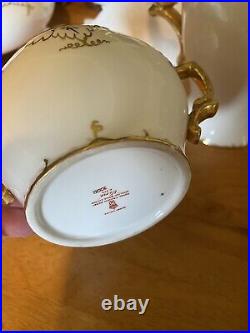 Royal Crown Derby Vine Gold One Coffee Pot, Sugar Bowl, Creamer