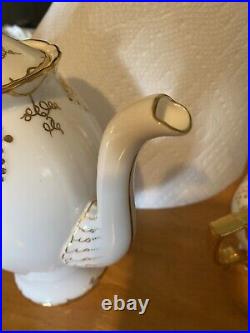 Royal Crown Derby Vine Gold One Coffee Pot, Sugar Bowl, Creamer