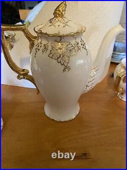 Royal Crown Derby Vine Gold One Coffee Pot, Sugar Bowl, Creamer