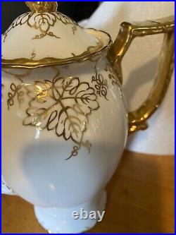 Royal Crown Derby Vine Gold One Coffee Pot, Sugar Bowl, Creamer