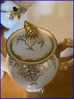 Royal Crown Derby Vine Gold One Coffee Pot, Sugar Bowl, Creamer