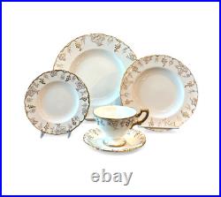 Royal Crown Derby Vine Gold Service for 4, 5 Pieces each 20 Total Pcs Vintage