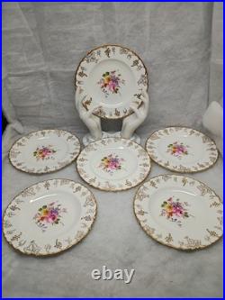 Royal Crown Derby Vine Pattern 6-8 1/4 in salad Plates (excellent condition)