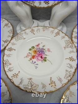 Royal Crown Derby Vine Pattern 6-8 1/4 in salad Plates (excellent condition)