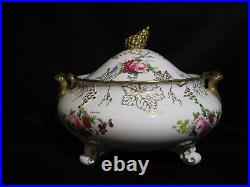 Royal Crown Derby Vine Posie Center Covered Vegetable Bowl Bone China England