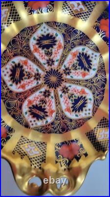 Royal Crown Derby Vintage Bone China Imari Twin Handle Footed Dish/ Comport