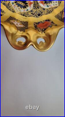 Royal Crown Derby Vintage Bone China Imari Twin Handle Footed Dish/ Comport