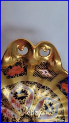 Royal Crown Derby Vintage Bone China Imari Twin Handle Footed Dish/ Comport
