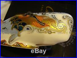 Royal Crown Derby WHALE Paperweight gold stopper, With its Box