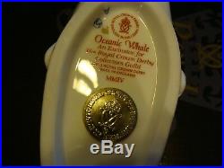 Royal Crown Derby WHALE Paperweight gold stopper, With its Box